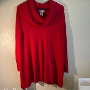 Catherines Red Cowl Neck Sweater with Tunic Length